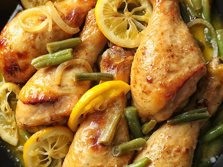 Roasted Lemon Chicken with Beans